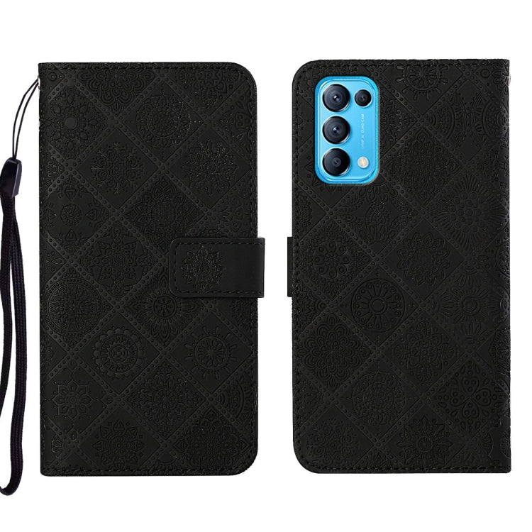 For OPPO Reno5 5G Ethnic Style Embossed Pattern Leather Phone Case