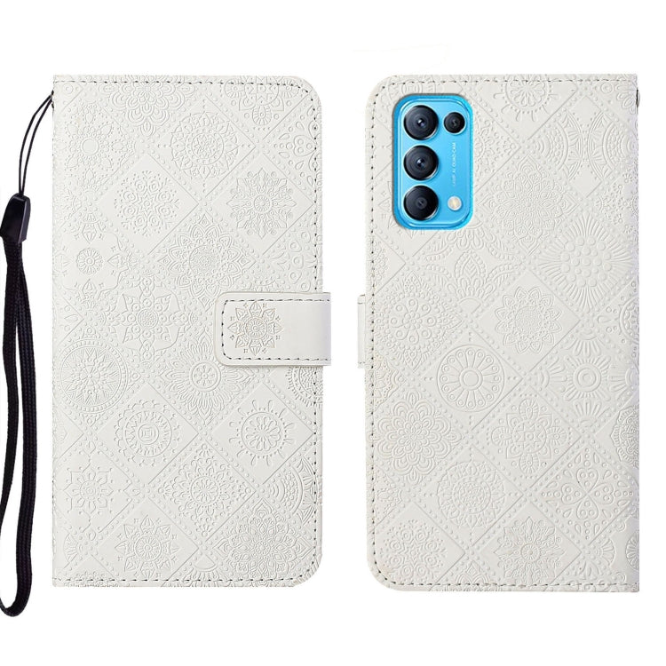 For OPPO Reno5 5G Ethnic Style Embossed Pattern Leather Phone Case