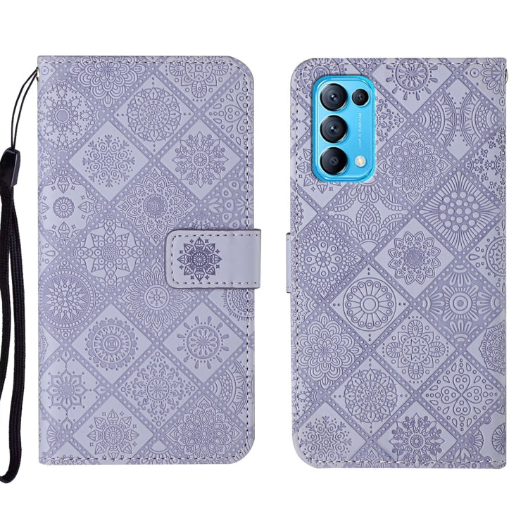 For OPPO Reno5 5G Ethnic Style Embossed Pattern Leather Phone Case