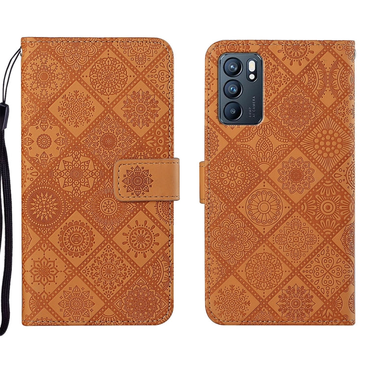 For OPPO Reno6 5G Ethnic Style Embossed Pattern Leather Phone Case