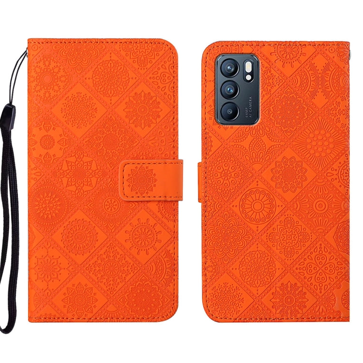 For OPPO Reno6 5G Ethnic Style Embossed Pattern Leather Phone Case