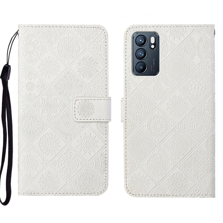 For OPPO Reno6 5G Ethnic Style Embossed Pattern Leather Phone Case