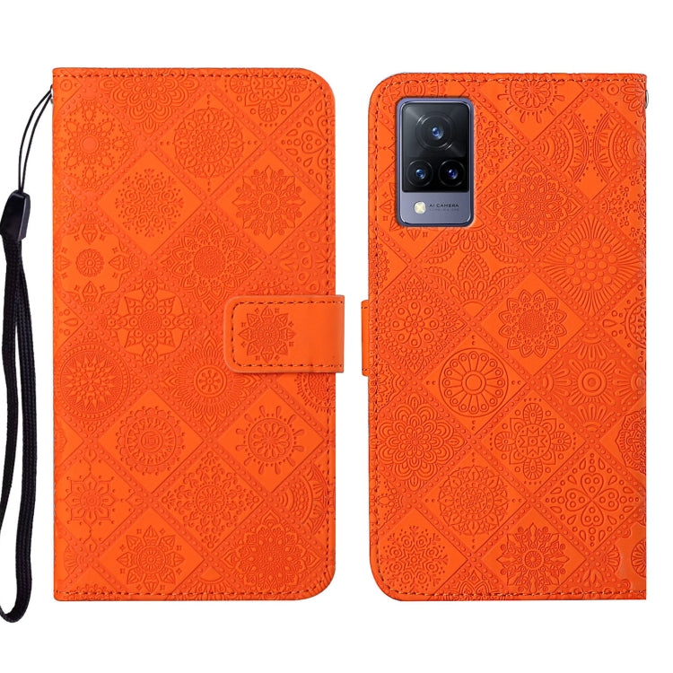For vivo V21 Ethnic Style Embossed Pattern Leather Phone Case
