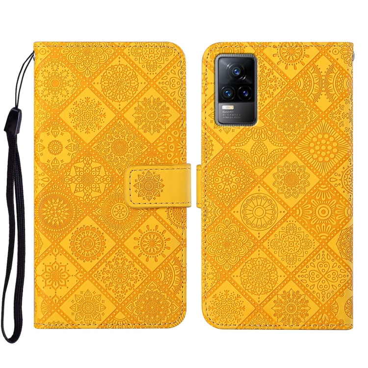 For vivo V21e 4G Ethnic Style Embossed Pattern Leather Phone Case
