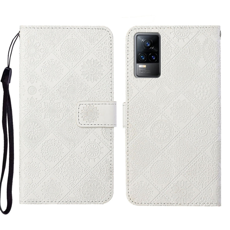 For vivo V21e 4G Ethnic Style Embossed Pattern Leather Phone Case