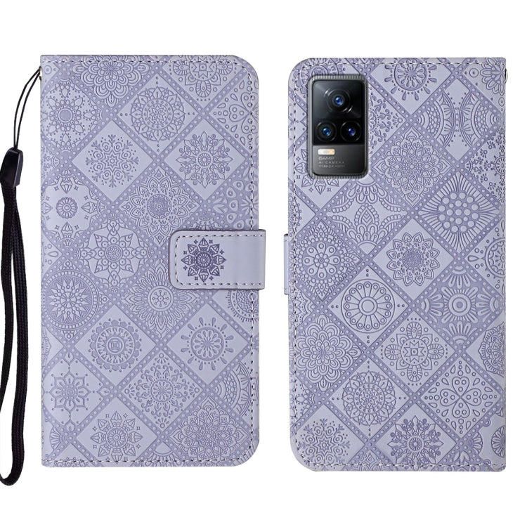 For vivo V21e 4G Ethnic Style Embossed Pattern Leather Phone Case