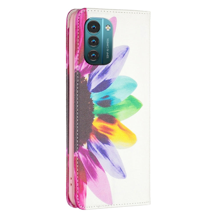 For Nokia G11 / G21 Colored Drawing Pattern Invisible Magnetic Leather Phone Case