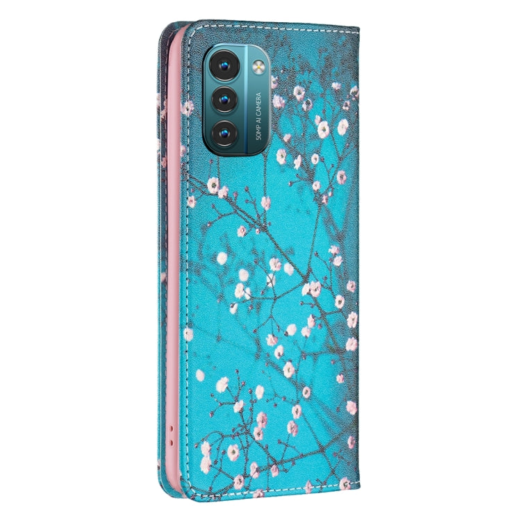 For Nokia G11 / G21 Colored Drawing Pattern Invisible Magnetic Leather Phone Case