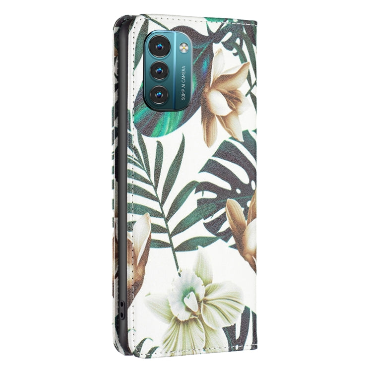 For Nokia G11 / G21 Colored Drawing Pattern Invisible Magnetic Leather Phone Case
