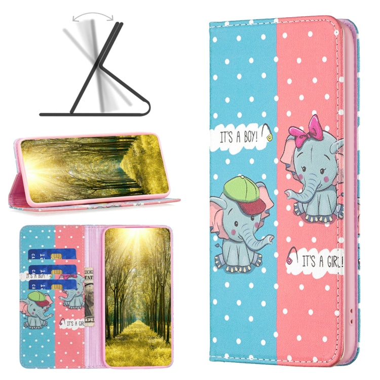 For Nokia G11 / G21 Colored Drawing Pattern Invisible Magnetic Leather Phone Case