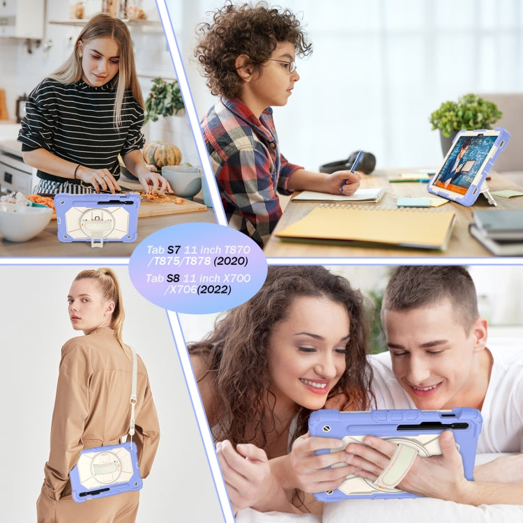 For Samsung Galaxy Tab S8 / Tab S7 Contrast Color Robot Silicone + PC Tablet Case