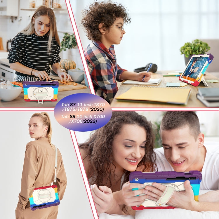 For Samsung Galaxy Tab S8 / Tab S7 Contrast Color Robot Silicone + PC Tablet Case