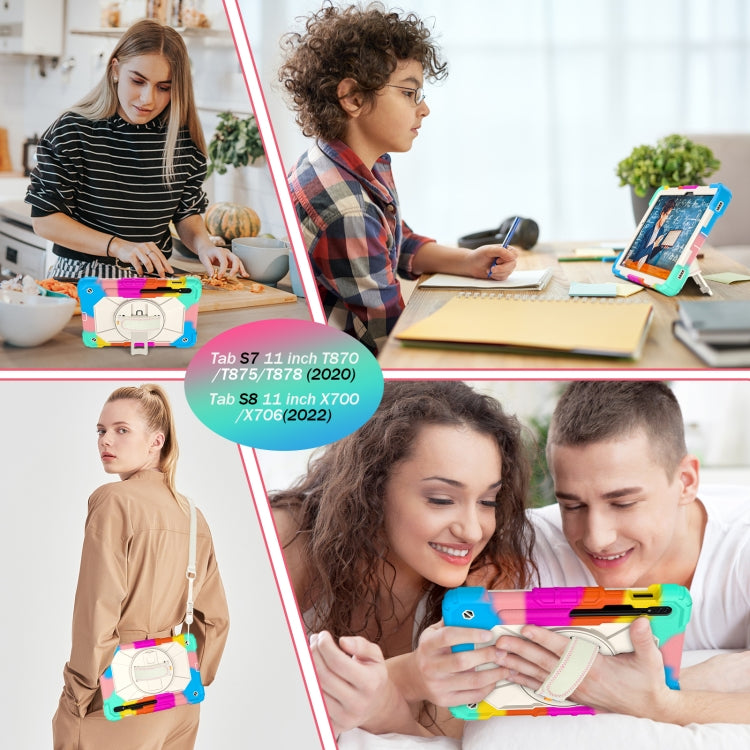 For Samsung Galaxy Tab S8 / Tab S7 Contrast Color Robot Silicone + PC Tablet Case