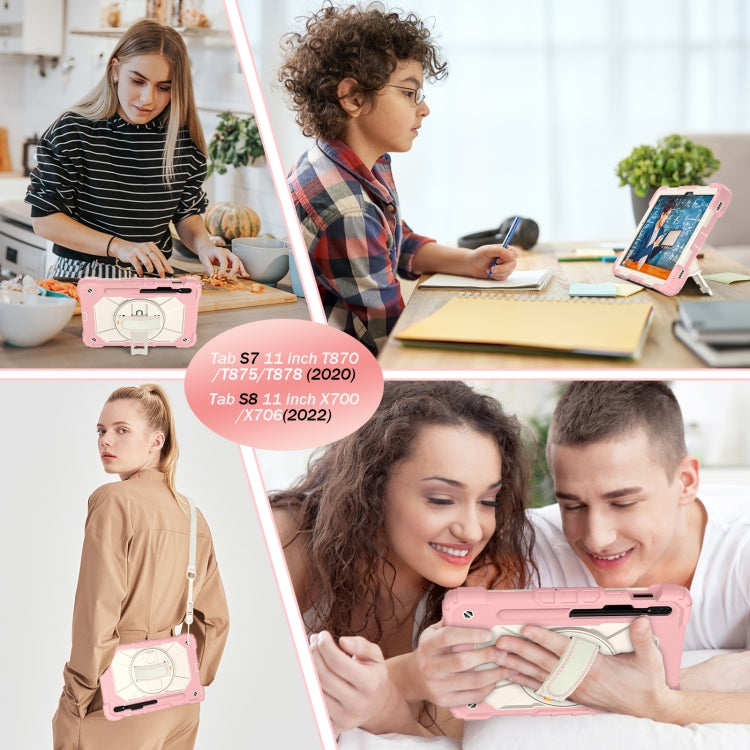 For Samsung Galaxy Tab S8 / Tab S7 Contrast Color Robot Silicone + PC Tablet Case