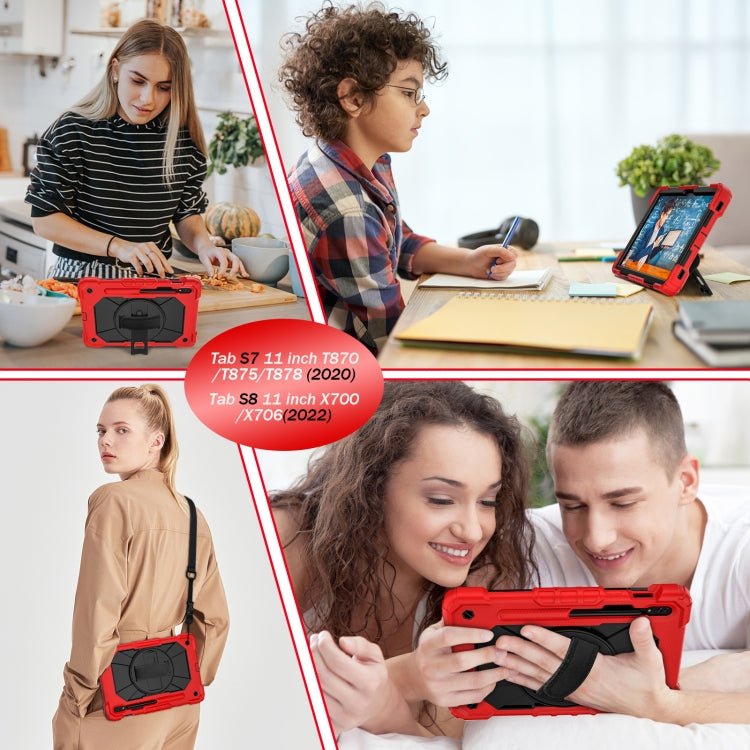 For Samsung Galaxy Tab S8 / Tab S7 Contrast Color Robot Silicone + PC Tablet Case