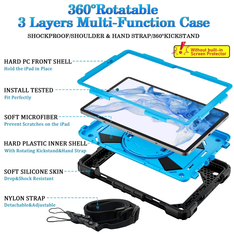 For Samsung Galaxy Tab S8 / Tab S7 Contrast Color Robot Silicone + PC Tablet Case
