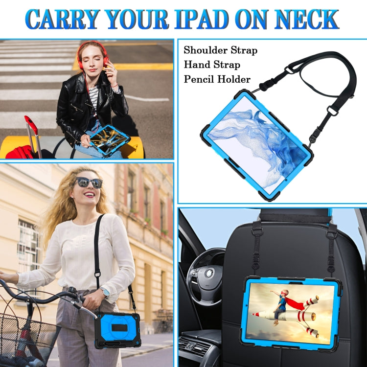 For Samsung Galaxy Tab S8 / Tab S7 Contrast Color Robot Silicone + PC Tablet Case