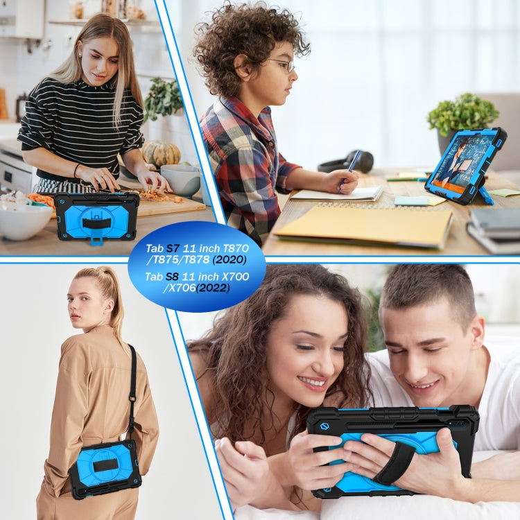 For Samsung Galaxy Tab S8 / Tab S7 Contrast Color Robot Silicone + PC Tablet Case