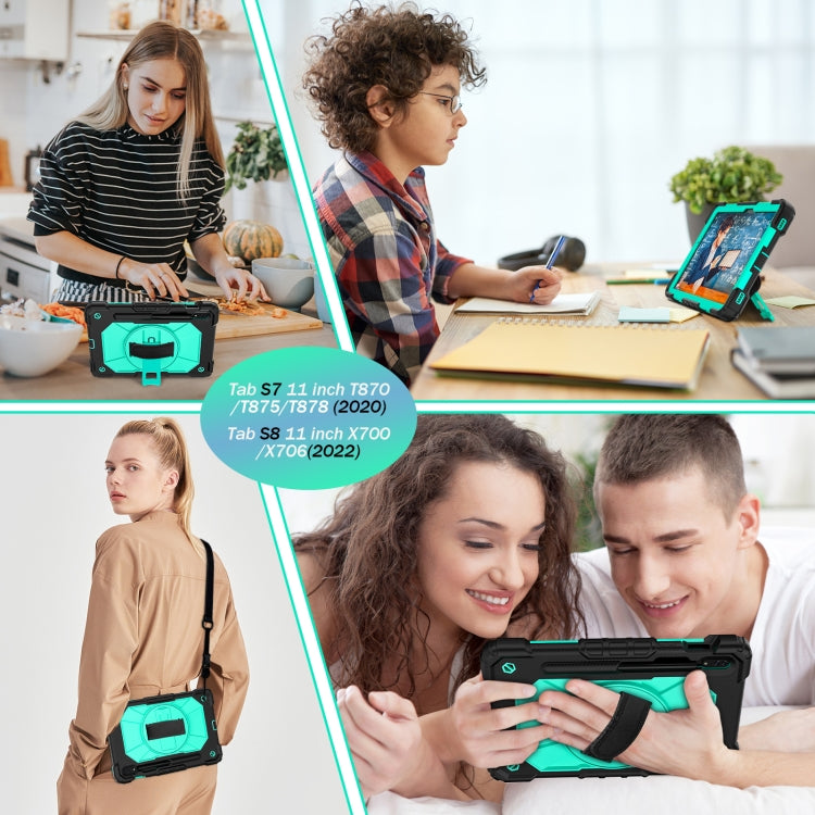 For Samsung Galaxy Tab S8 / Tab S7 Contrast Color Robot Silicone + PC Tablet Case