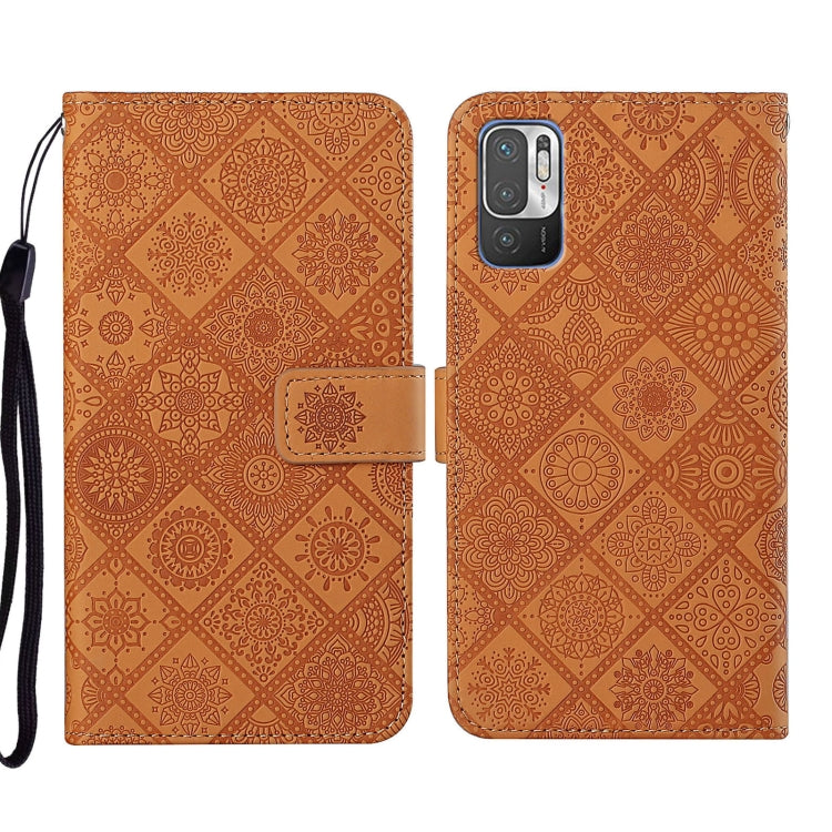 For Xiaomi Redmi Note 10 5G Ethnic Style Embossed Pattern Leather Phone Case