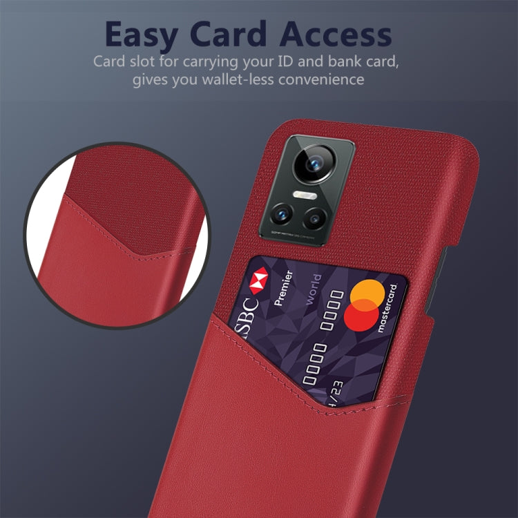 For OPPO Realme GT Neo3 Cloth Texture PC + PU Leather Back Cover Case with Card Slot