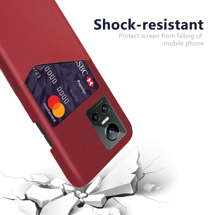 For OPPO Realme GT Neo3 Cloth Texture PC + PU Leather Back Cover Case with Card Slot