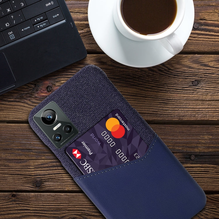 For OPPO Realme GT Neo3 Cloth Texture PC + PU Leather Back Cover Case with Card Slot