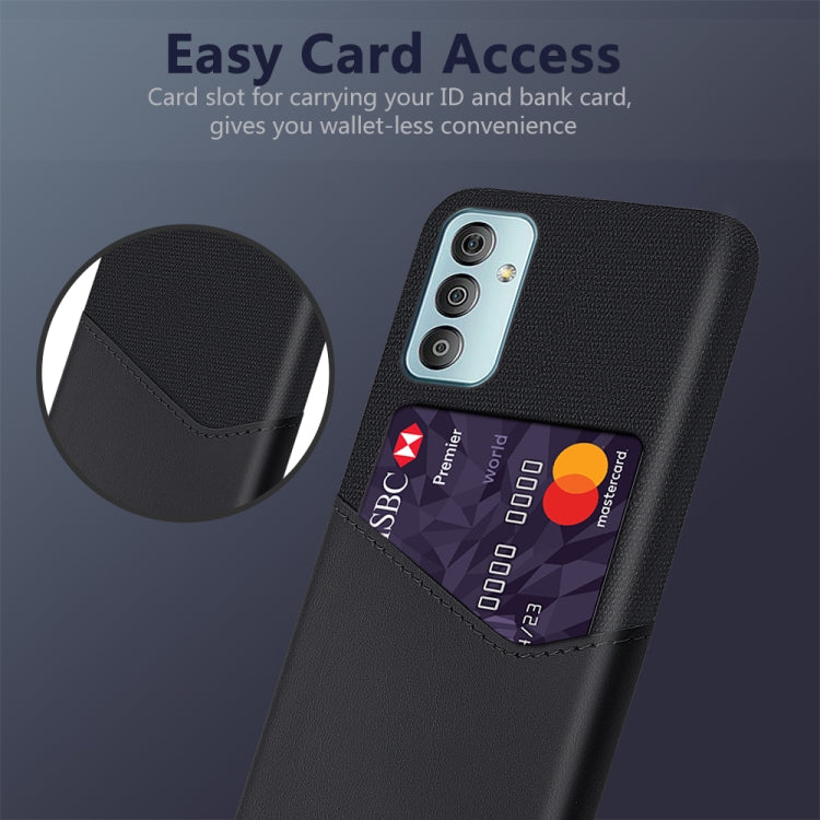 For Samsung Galaxy F23 5G Cloth Texture PC + PU Leather Back Cover Case with Card Slot