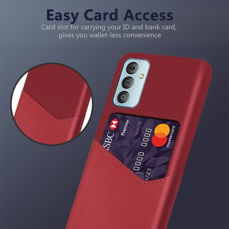 For Samsung Galaxy F23 5G Cloth Texture PC + PU Leather Back Cover Case with Card Slot