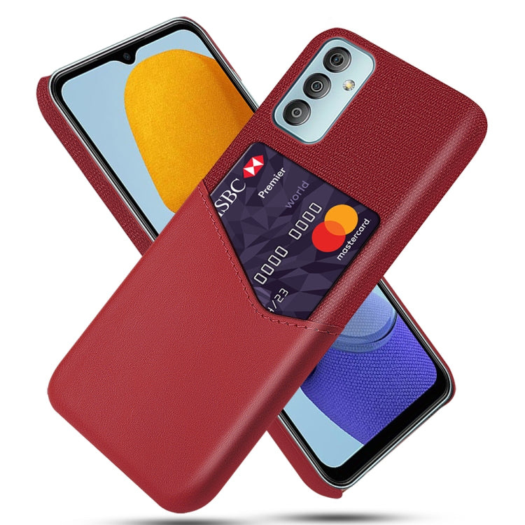 For Samsung Galaxy M23 5G Cloth Texture PC + PU Leather Back Cover Case with Card Slot