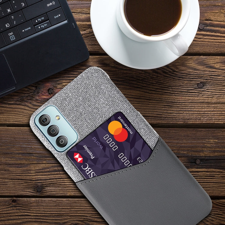 For Samsung Galaxy M23 5G Cloth Texture PC + PU Leather Back Cover Case with Card Slot