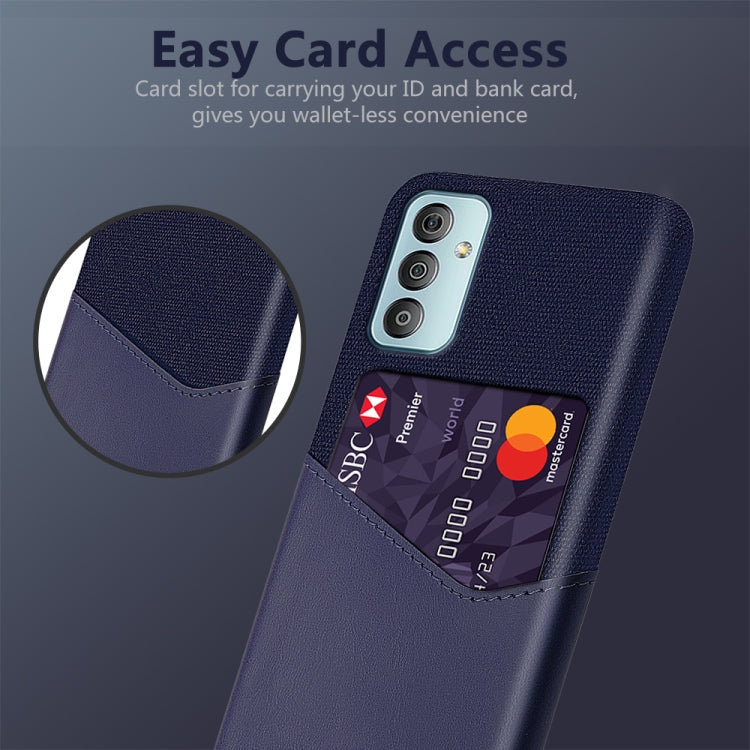 For Samsung Galaxy M23 5G Cloth Texture PC + PU Leather Back Cover Case with Card Slot