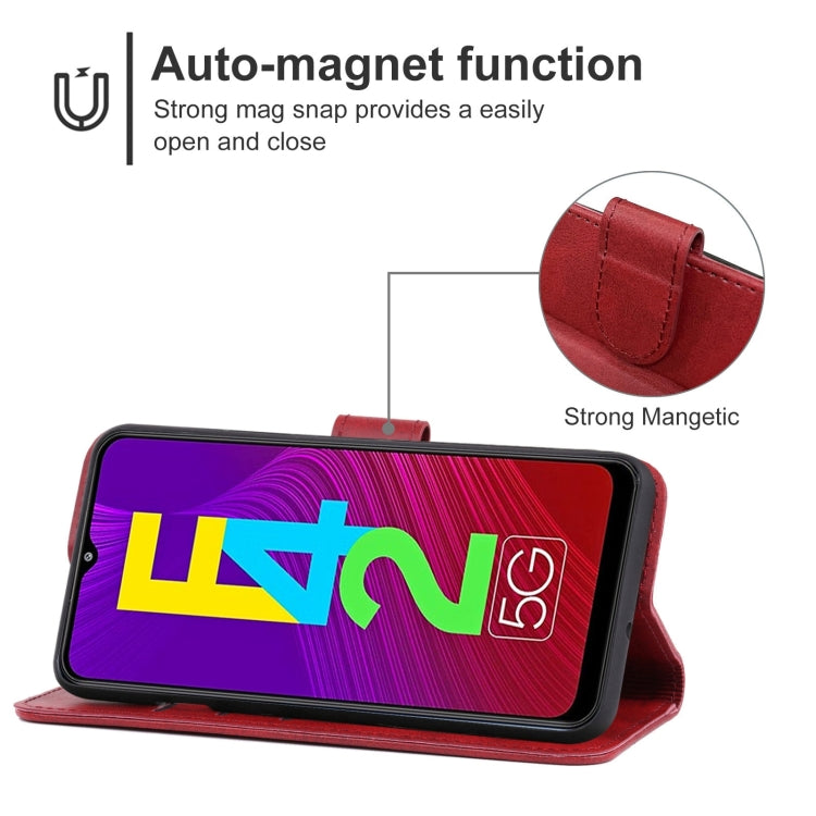 For Samsung Galaxy F42 5G Leather Phone Case