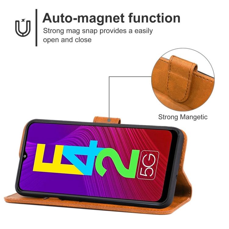 For Samsung Galaxy F42 5G Leather Phone Case