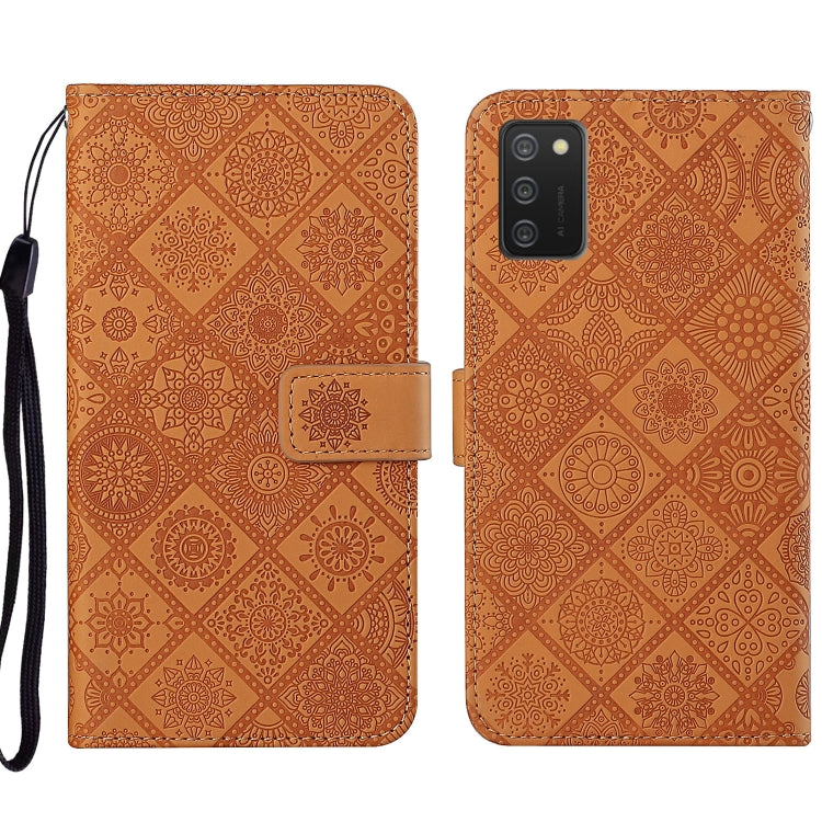 For Samsung Galaxy A03s 164mm Ethnic Style Embossed Pattern Leather Phone Case