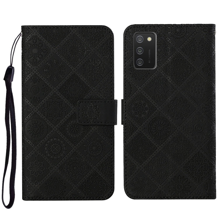 For Samsung Galaxy A03s 164mm Ethnic Style Embossed Pattern Leather Phone Case