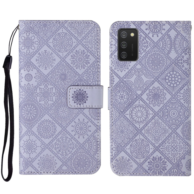 For Samsung Galaxy A03s 164mm Ethnic Style Embossed Pattern Leather Phone Case