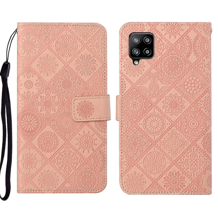 For Samsung Galaxy A22 4G Ethnic Style Embossed Pattern Leather Phone Case