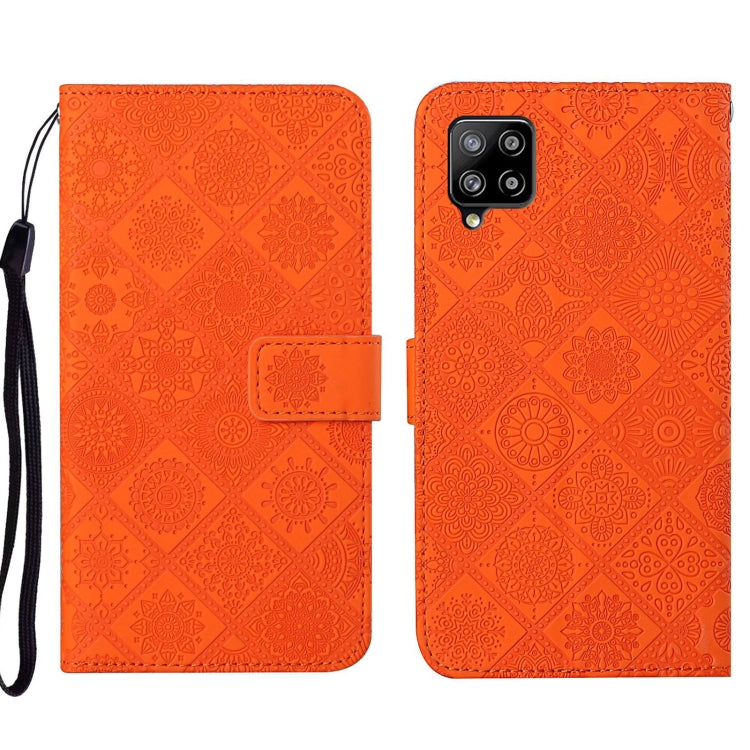 For Samsung Galaxy A22 4G Ethnic Style Embossed Pattern Leather Phone Case