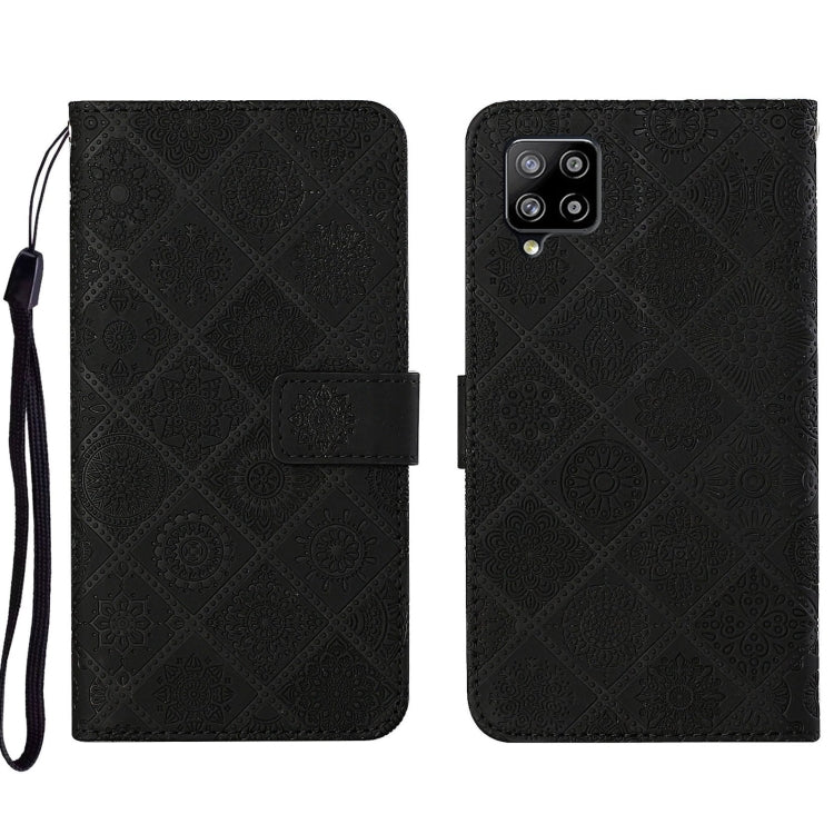 For Samsung Galaxy A22 4G Ethnic Style Embossed Pattern Leather Phone Case