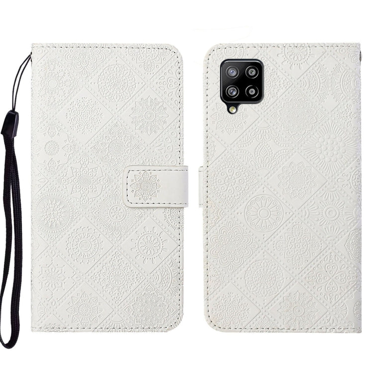 For Samsung Galaxy A22 4G Ethnic Style Embossed Pattern Leather Phone Case