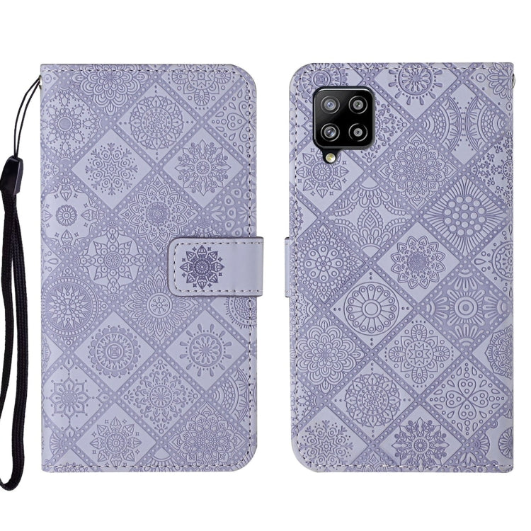 For Samsung Galaxy A22 4G Ethnic Style Embossed Pattern Leather Phone Case