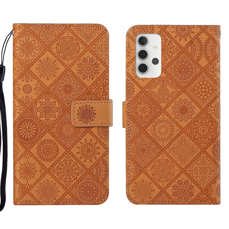 For Samsung Galaxy A32 4G Ethnic Style Embossed Pattern Leather Phone Case
