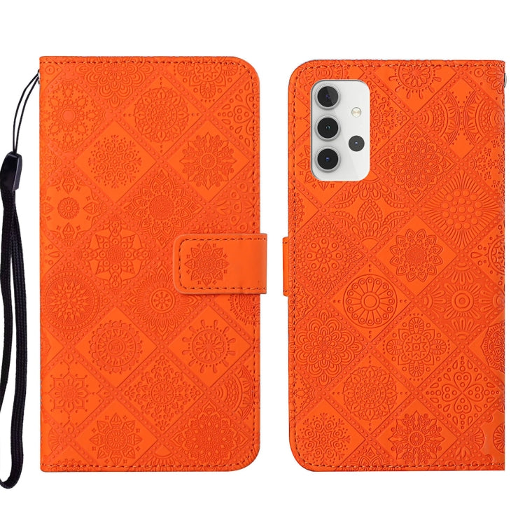 For Samsung Galaxy A32 4G Ethnic Style Embossed Pattern Leather Phone Case