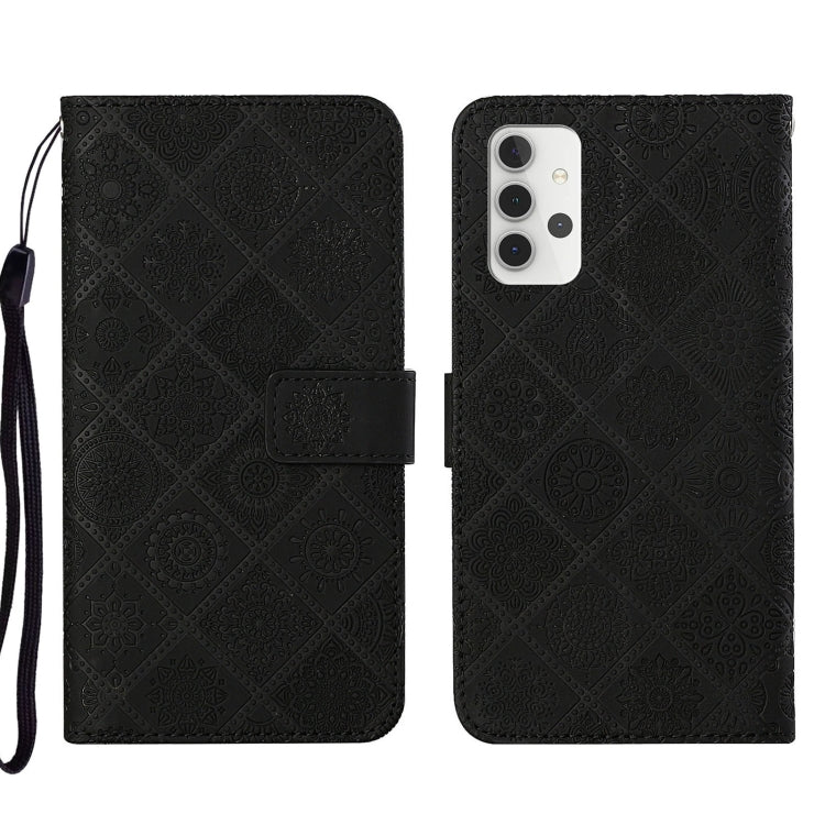 For Samsung Galaxy A32 5G Ethnic Style Embossed Pattern Leather Phone Case