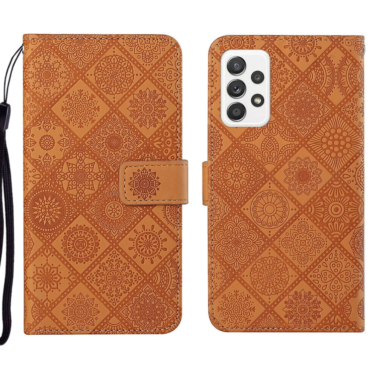 For Samsung Galaxy A53 Ethnic Style Embossed Pattern Leather Phone Case