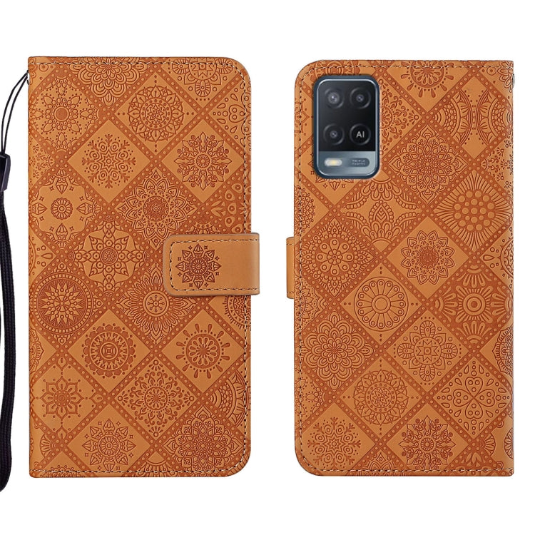 For OPPO A54 Ethnic Style Embossed Pattern Leather Phone Case