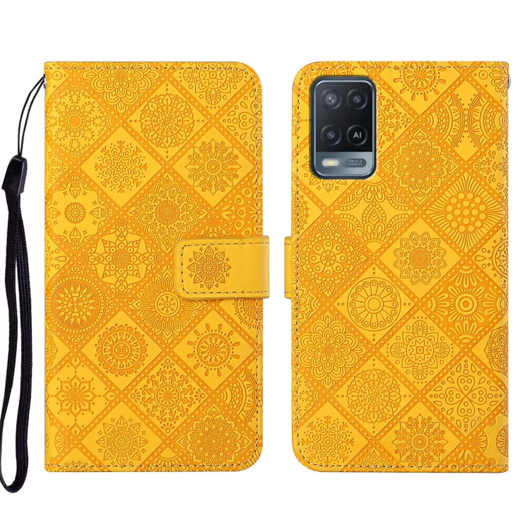 For OPPO A54 Ethnic Style Embossed Pattern Leather Phone Case