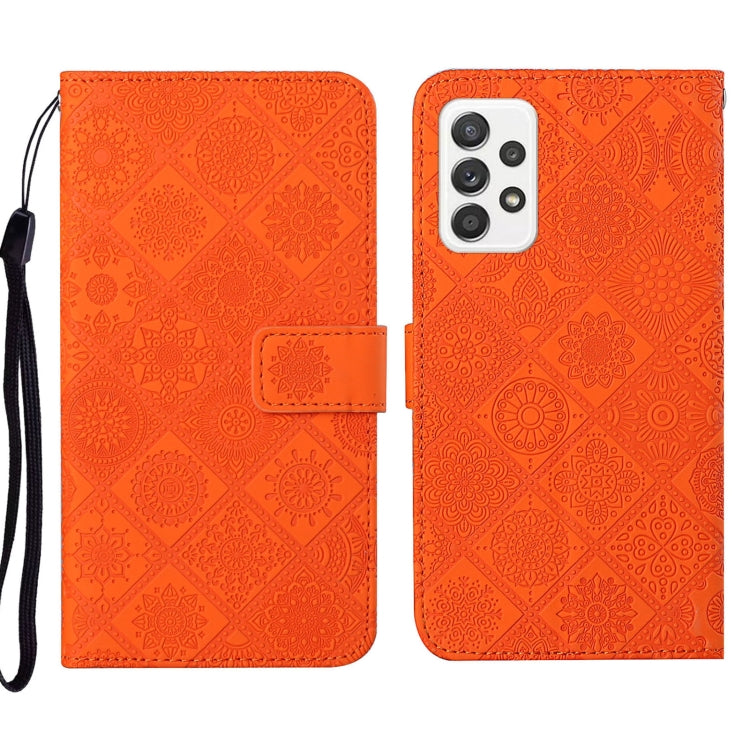 For Samsung Galaxy A73 5G Ethnic Style Embossed Pattern Leather Phone Case