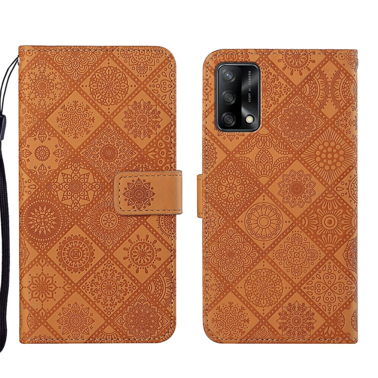 For OPPO A74 4G Ethnic Style Embossed Pattern Leather Phone Case